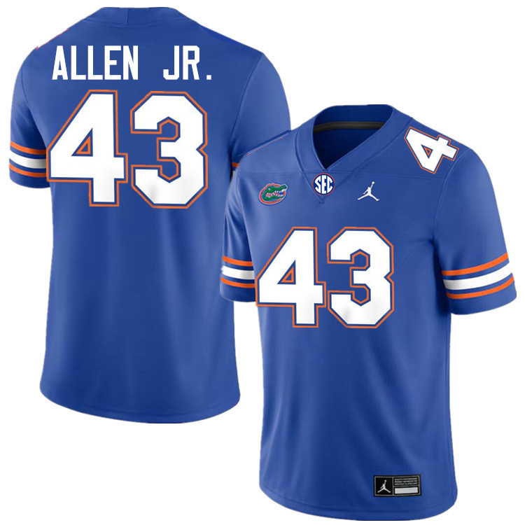 #43 Alfonzo Allen Jr. Gators Jersey,Florida Gators College Football Jerseys Stitched-Royal